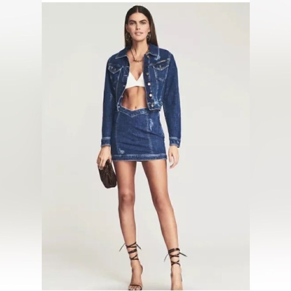 Retrofete Wesley Blue Denim Mini Skirt Women’s SIZE LRG